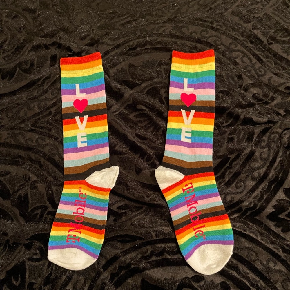 T-Mobile Pride Rainbow Socks - Multi Color Size Small